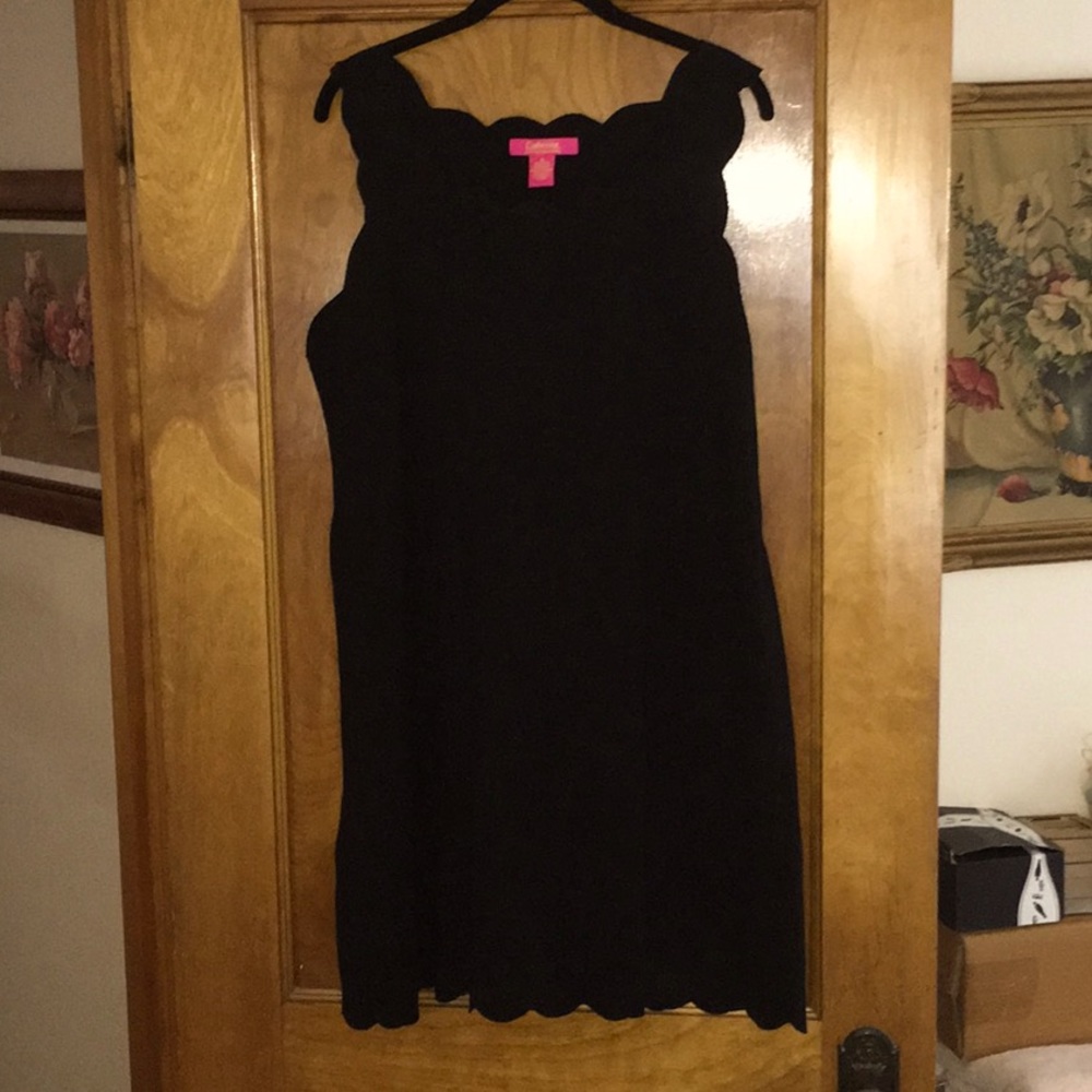 Black stretchy scuba dress